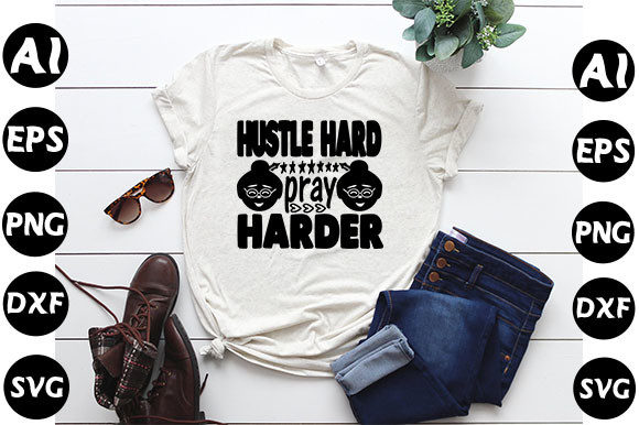 Christmas Quote Design: Hustle Hard, Pr Graphics & T-Shirt Designs