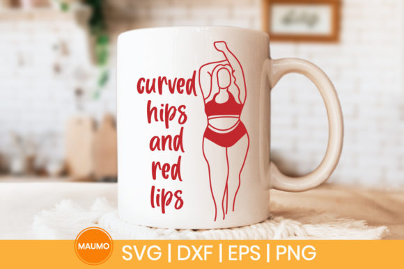 Thick Thighs and Red Lips SVG Quote: Graphics for Bold Print Templates