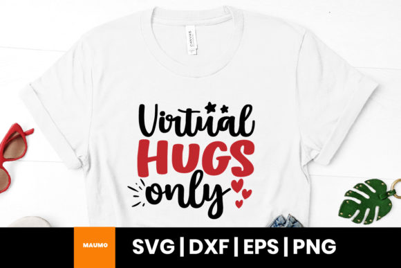 Virtual Hugs Only: Valentine SVG Graphics & Print Templates